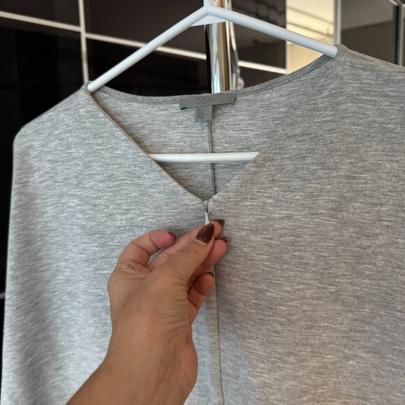 COS Light Grey Zip Front Marle Jersey Dress - Picture 5 of 9